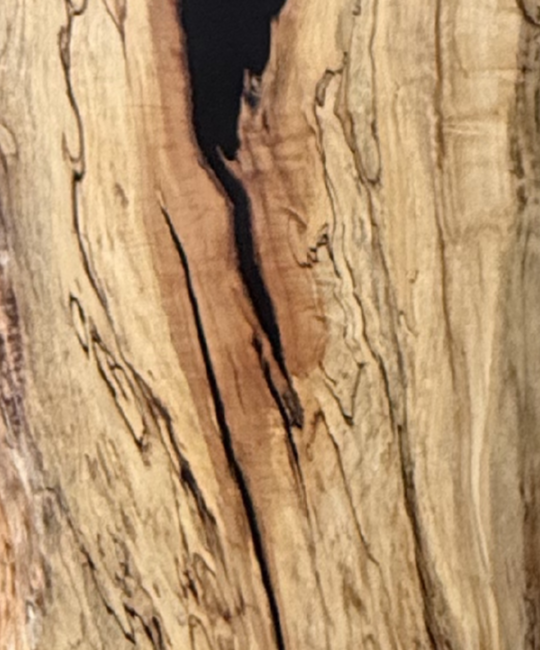 Console - Flaming Box Elder | Matte Black Hair Pin Legs