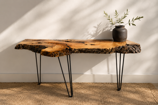 Console - Flaming Box Elder | Matte Black Hair Pin Legs