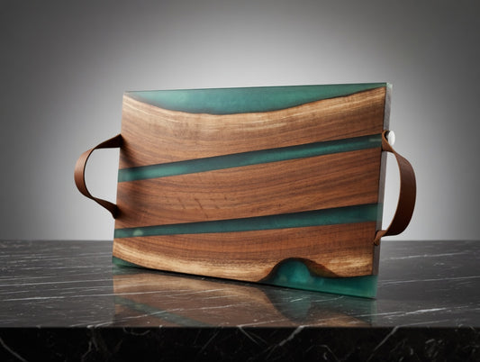 Board | Walnut + Emerald Resin + Leather