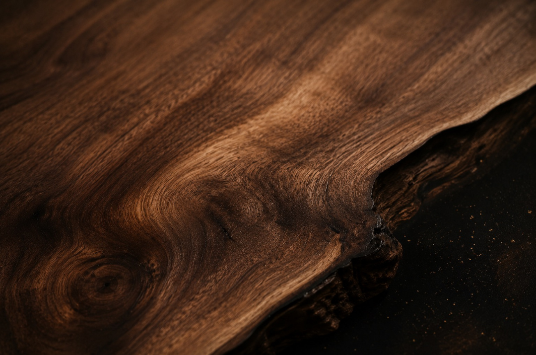Board | Black Walnut + Epoxy + Leather + Gold