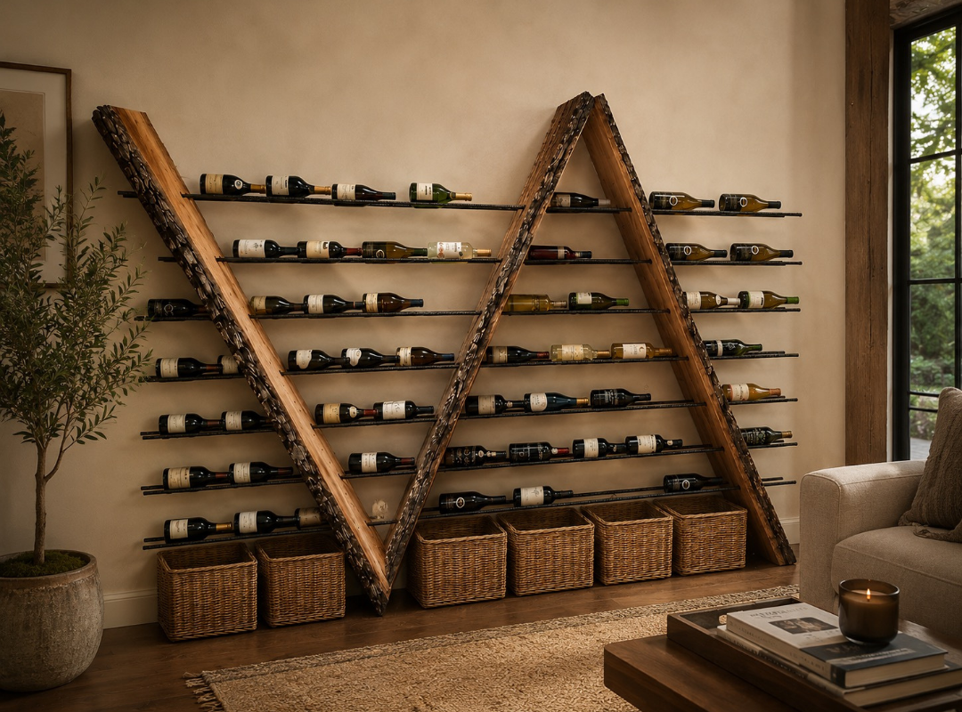 Wine Rack - White Oak + Rebar